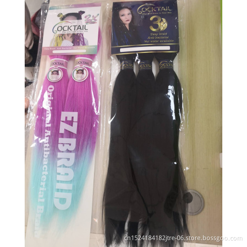 over 100 colors braiding hair extensions double in pack, 2 in one ez pre stretched braiding hair 2x for braids